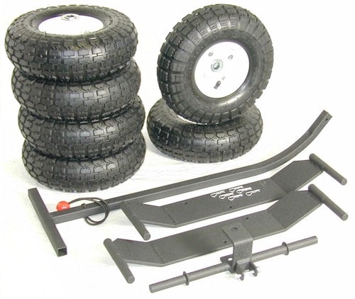 JMI 10 Inch Pneumatic Wheels with Tow Handle for Universal Wheeley Bars with 1/2