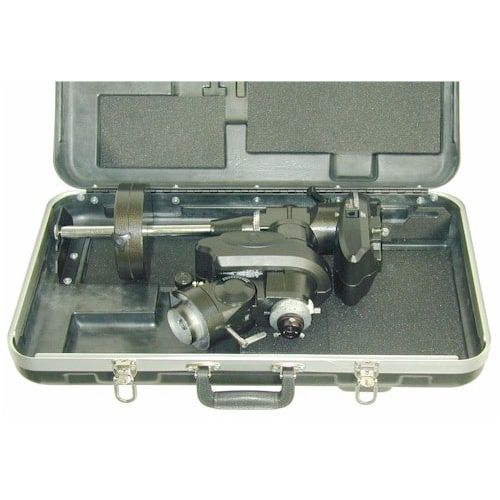 JMI carrying case for Celestron CG-5 equatorial head, open showing head seated inside