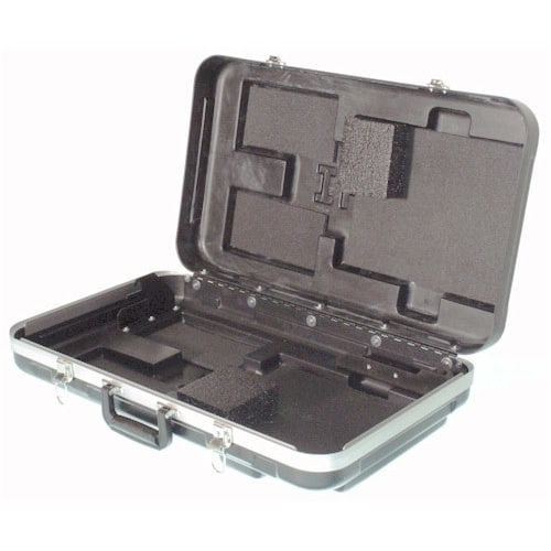JMI carrying case for Celestron CG-5 equatorial head, open showing foam-lined interior
