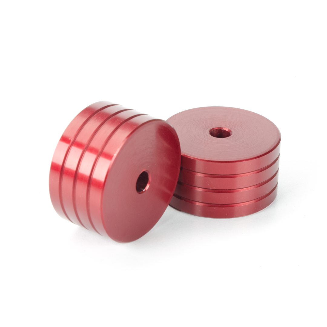 Red Spacer Pucks, Set of Two